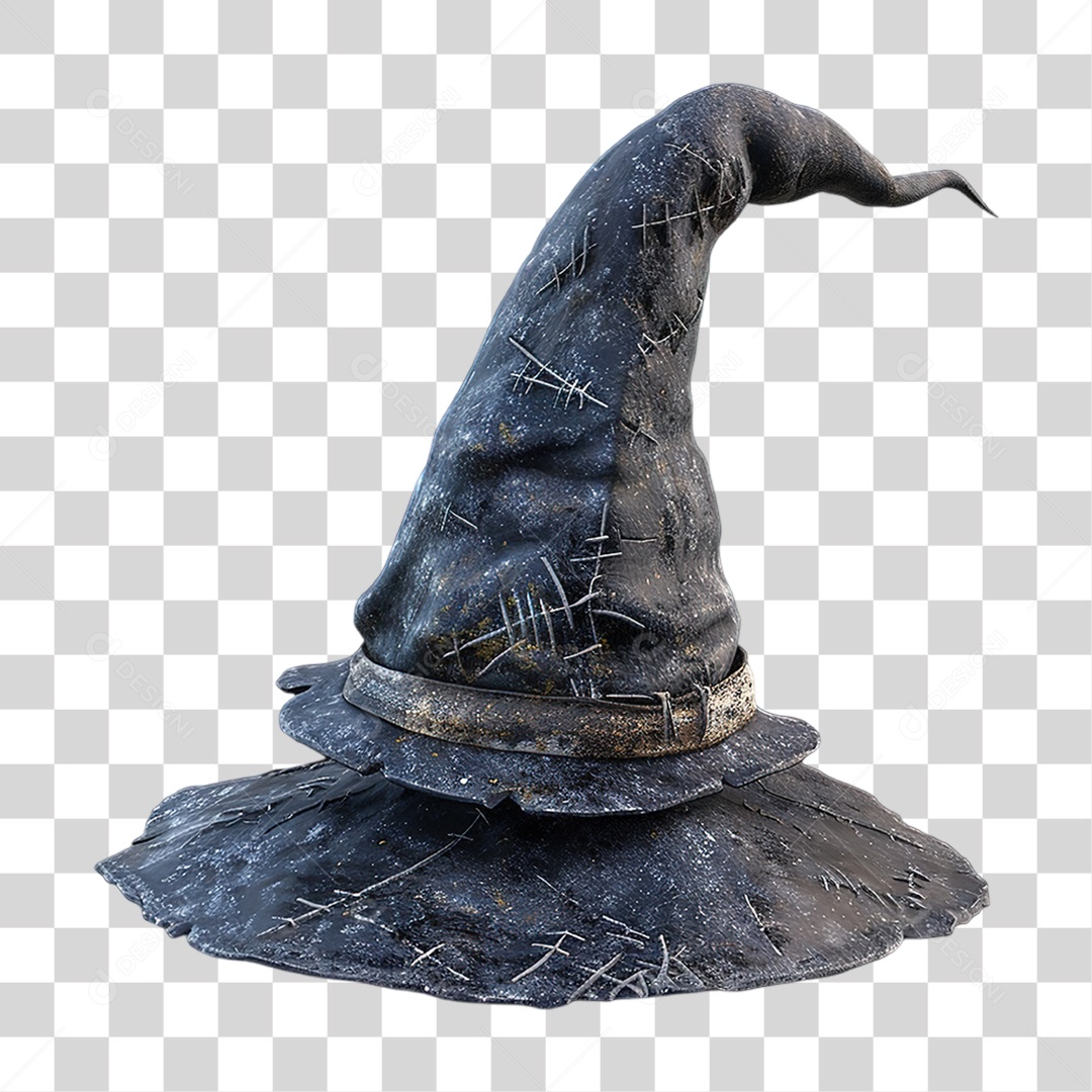 Chapéu De Bruxa Pontudo Curvado Para Lado Formato PNG Transparente