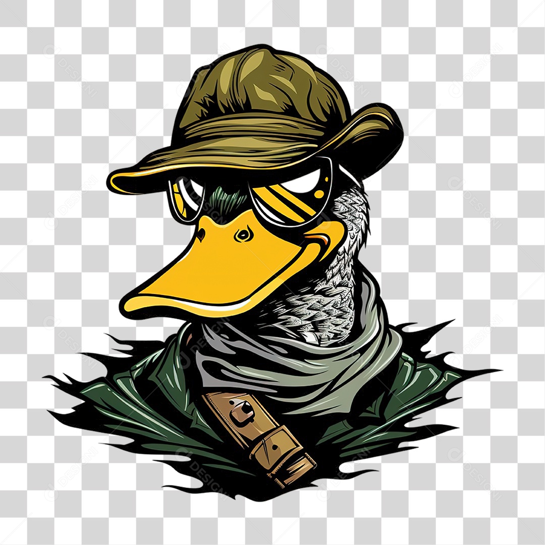 Personagem Masculino Pato em Estilo Realista Formato PNG Transparente