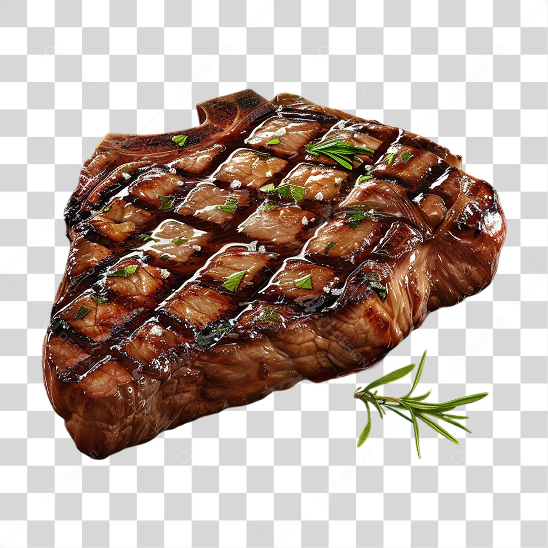 Bife Grelhado em Estilo Realista Formato PNG Transparente