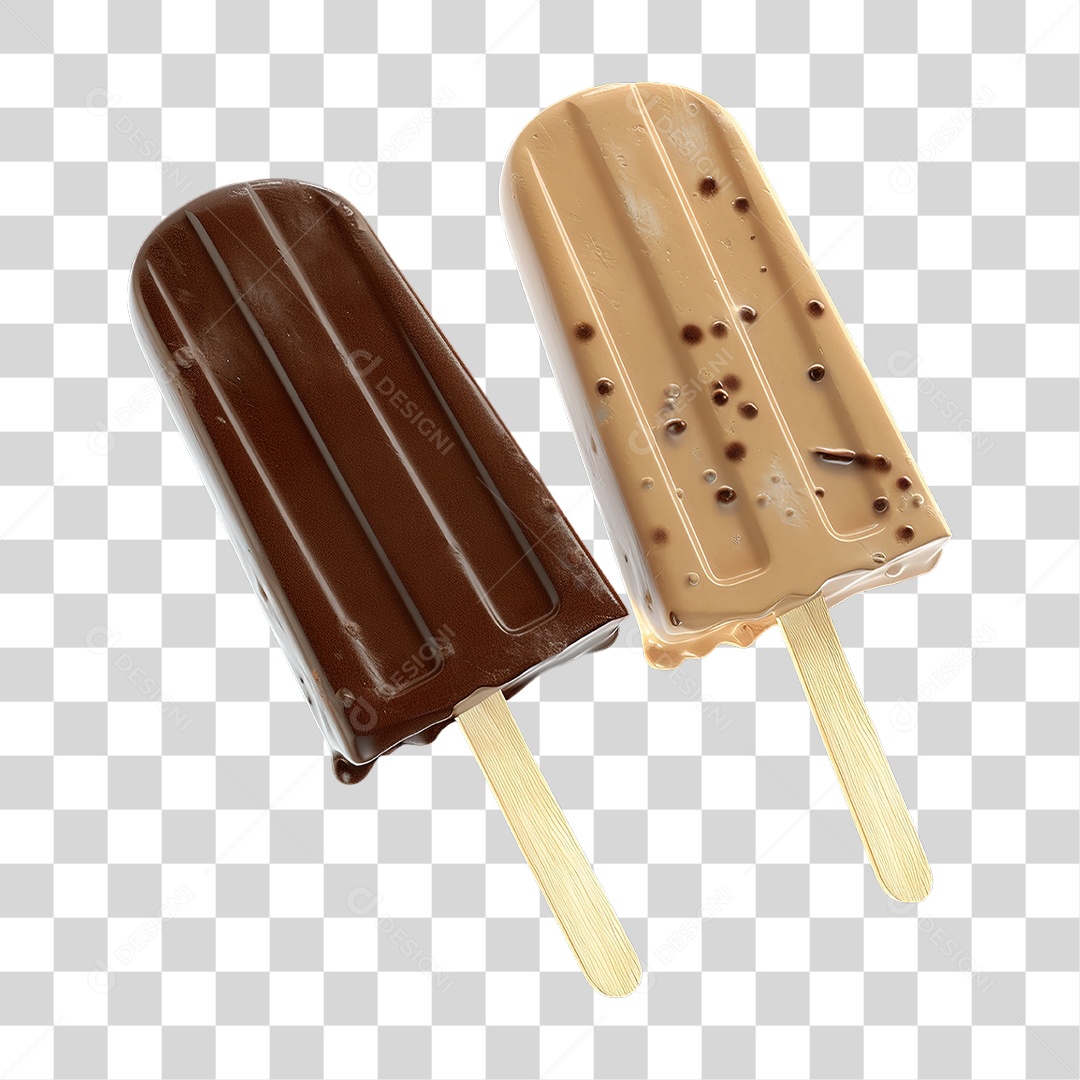 Picolés Coloridos Gelados Em Dupla Formato PNG Transparente