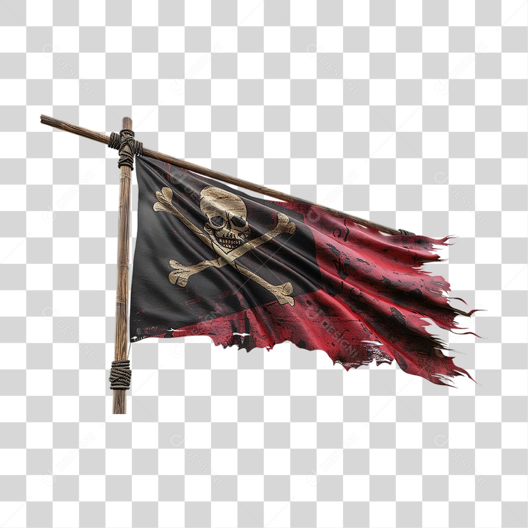 Bandeira Rasgada Com Efeito Realista Formato PNG Transparente