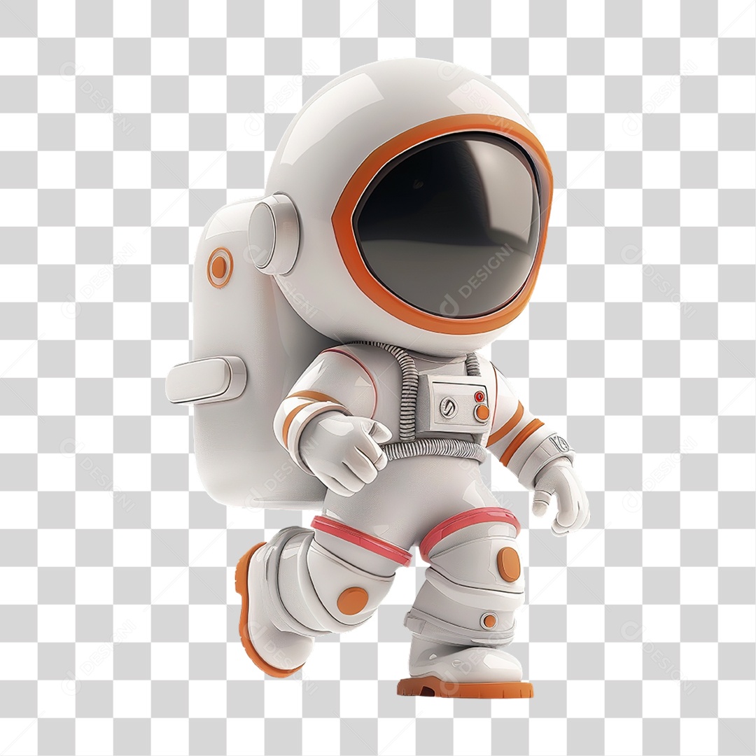 Astronauta em Traje Espacial Realista Formato PNG Transparente