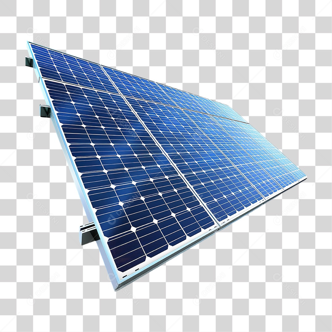 Painel Solar em Estilo Realista Formato PNG Transparente