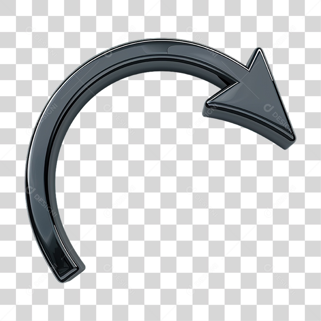 Seta Curva Cinza Apontando Para Direita Formato PNG Transparente