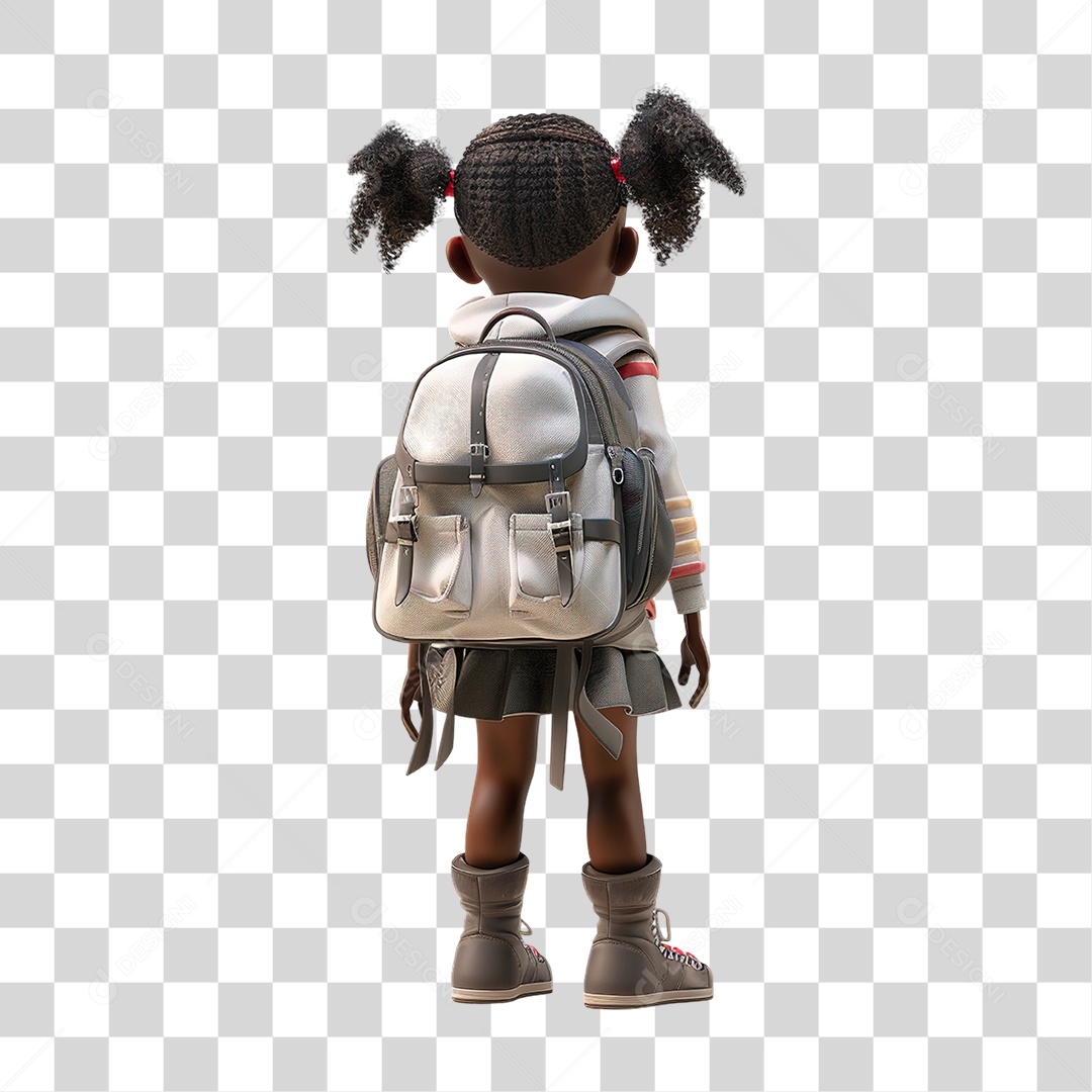 Menina Jovem Com Mochila Nas Costas Formato PNG Transparente