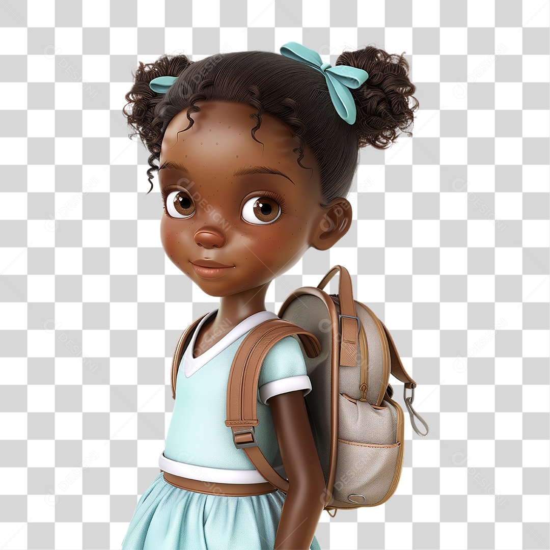 Menina Jovem Com Mochila Nas Costas Formato PNG Transparente
