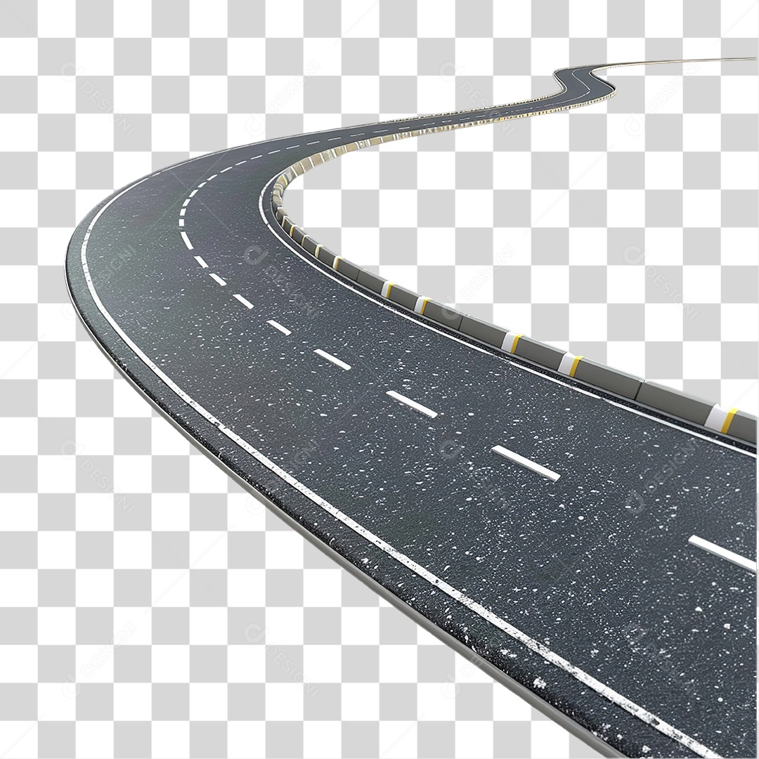 Estrada Curva Asfaltada Vista De Cima Formato PNG Transparente
