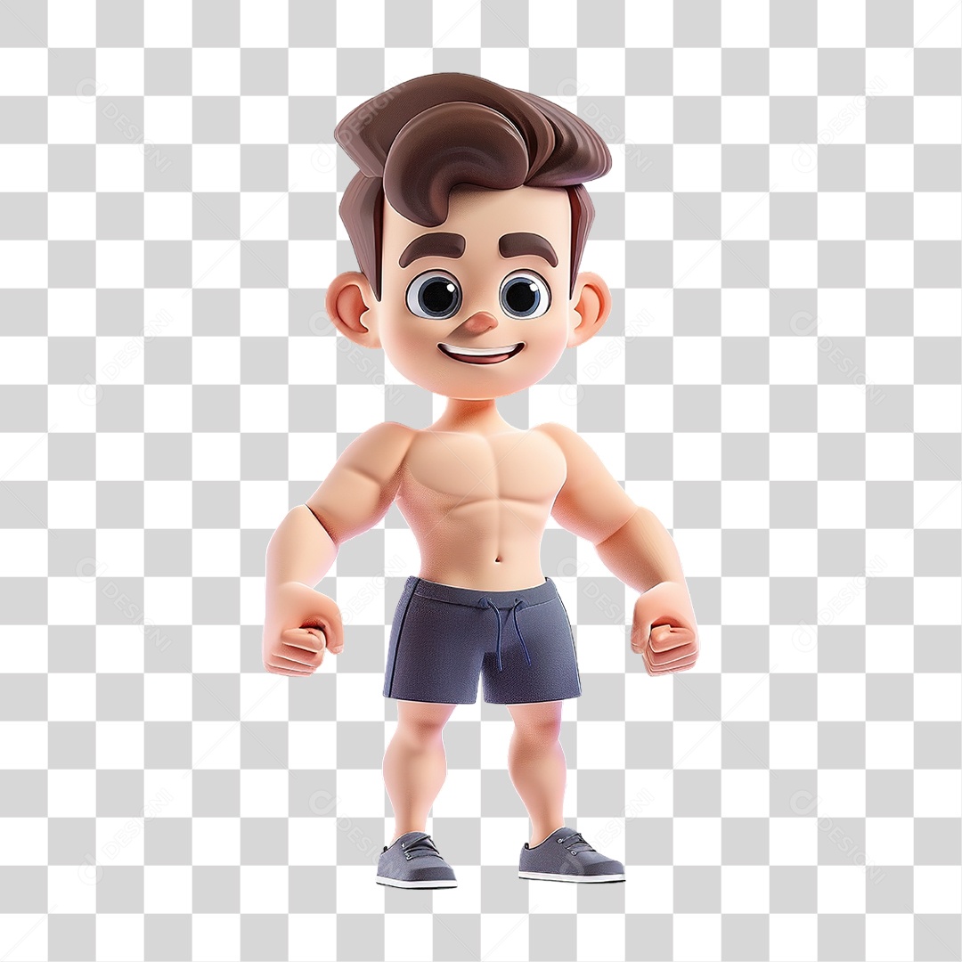 Homem Forte Musculoso Em Posição De Força Formato PNG Transparente