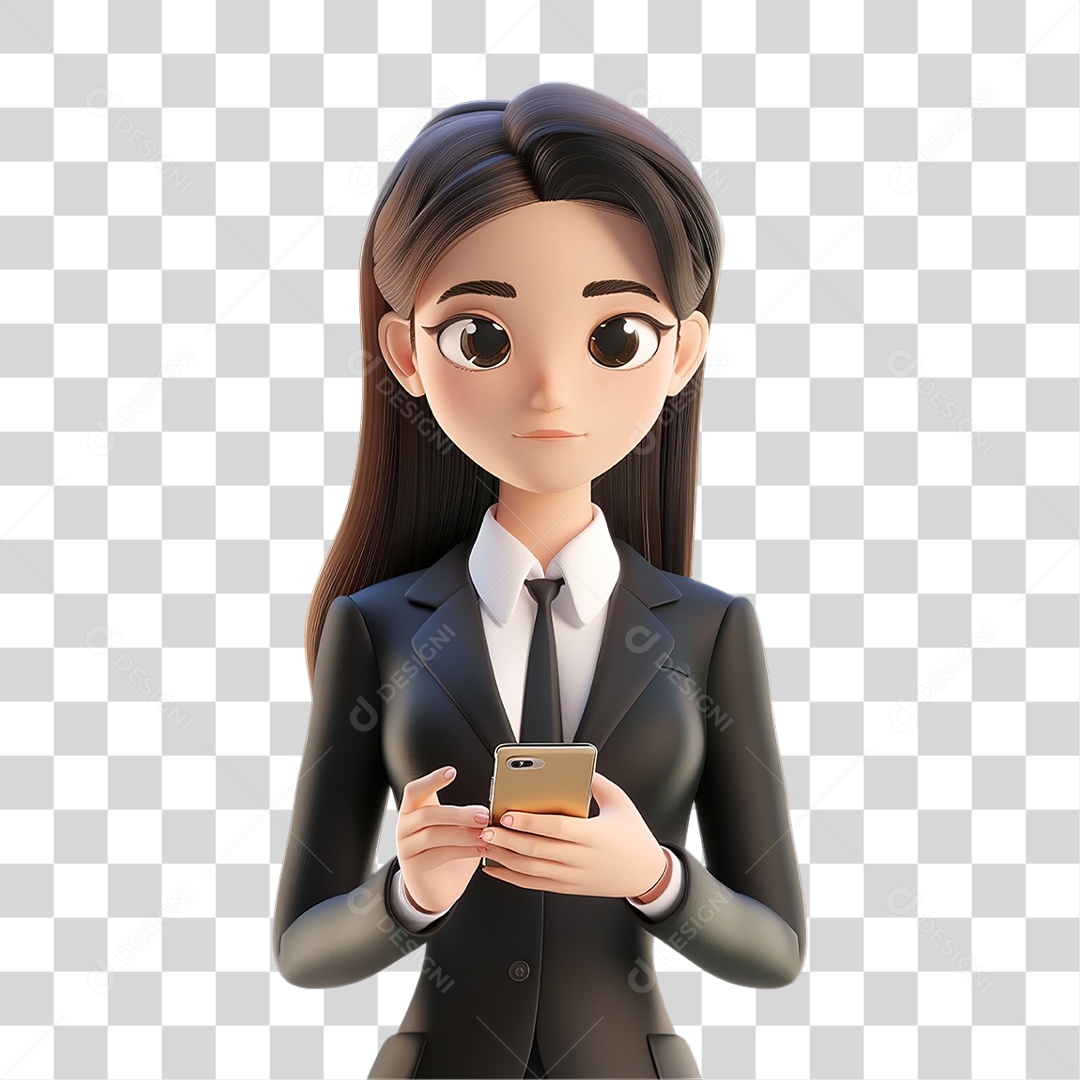 Mulher Pensativa Com Expressão Séria Formato PNG Transparente