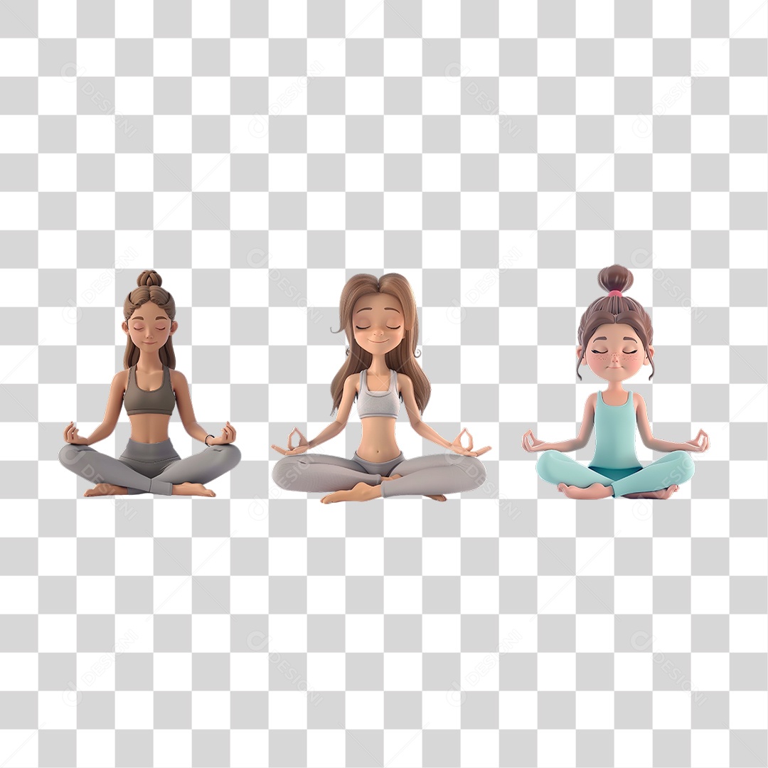 Menina Praticando Yoga em Posição Sentada Formato PNG Transparente