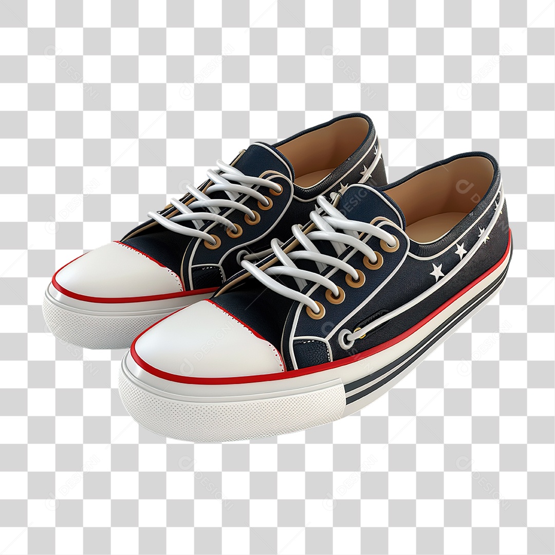 Tênis Preto Estilo Casual Formato PNG Transparente