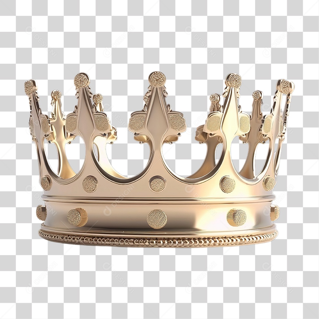 Coroa Prata Decorativa em Estilo Realista Formato PNG Transparente