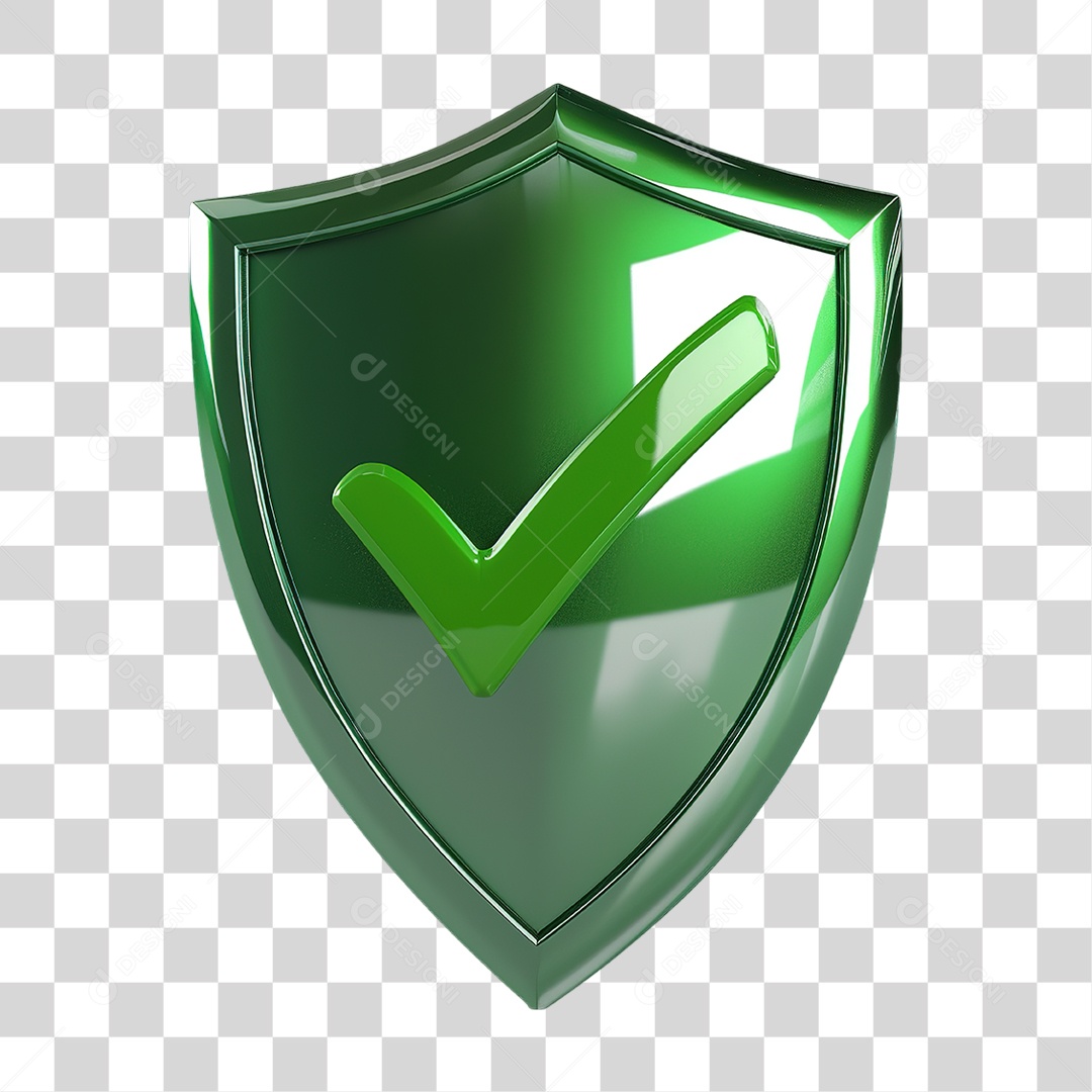 Escudo de Segurança com Símbolo de Verificação Representando Proteção Confiança PNG Transparente