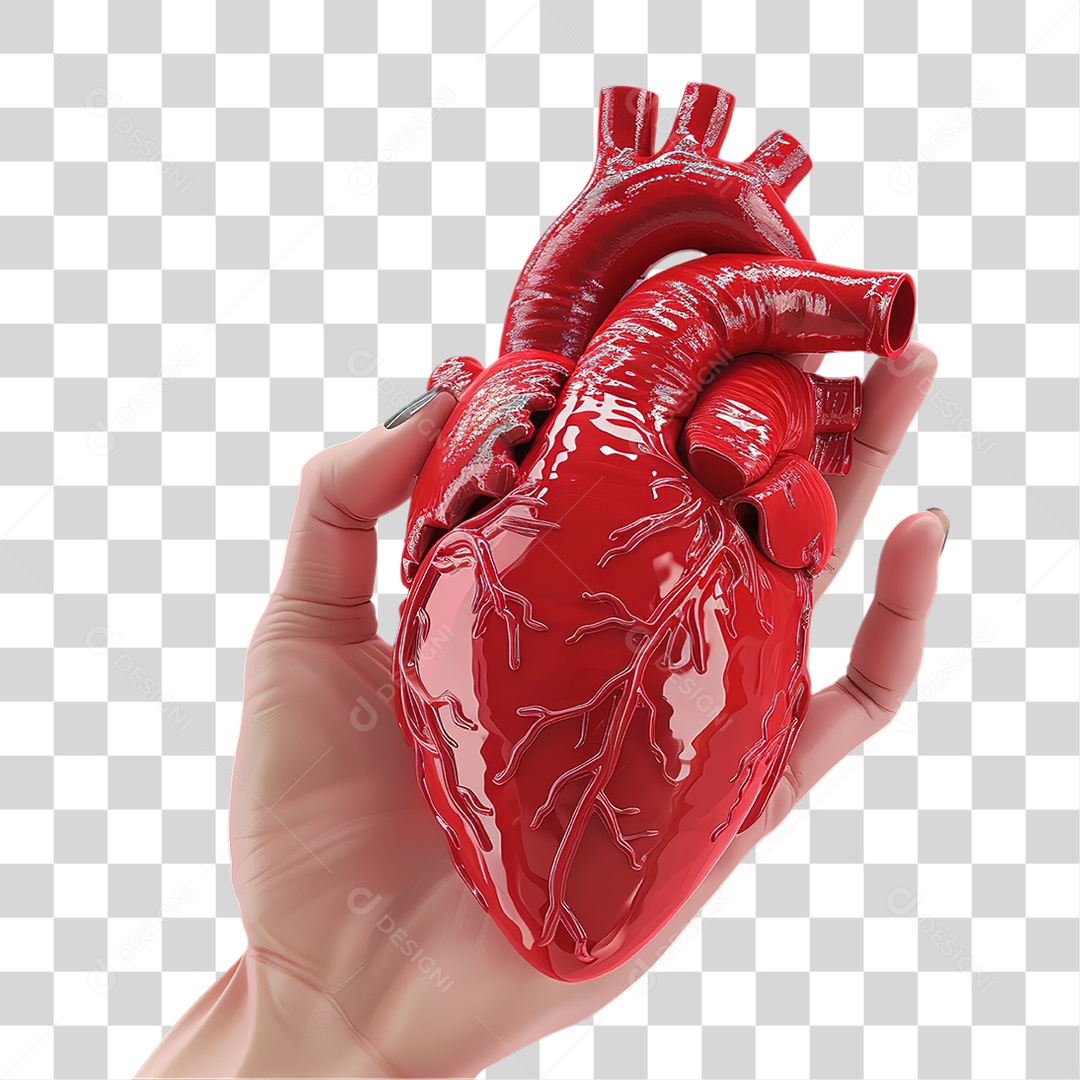 Ilustração Do Coração Humano Representando Anatomia Saúde E Estudos Médicos PNG Transparente