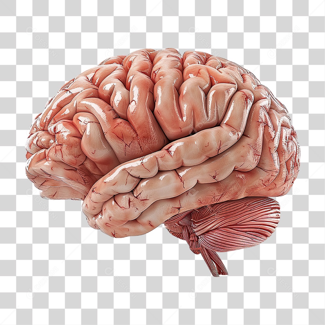 Representação Anatômica do Cérebro Humano Utilizada em Conteúdos de Medicina Biologia PNG Transparente