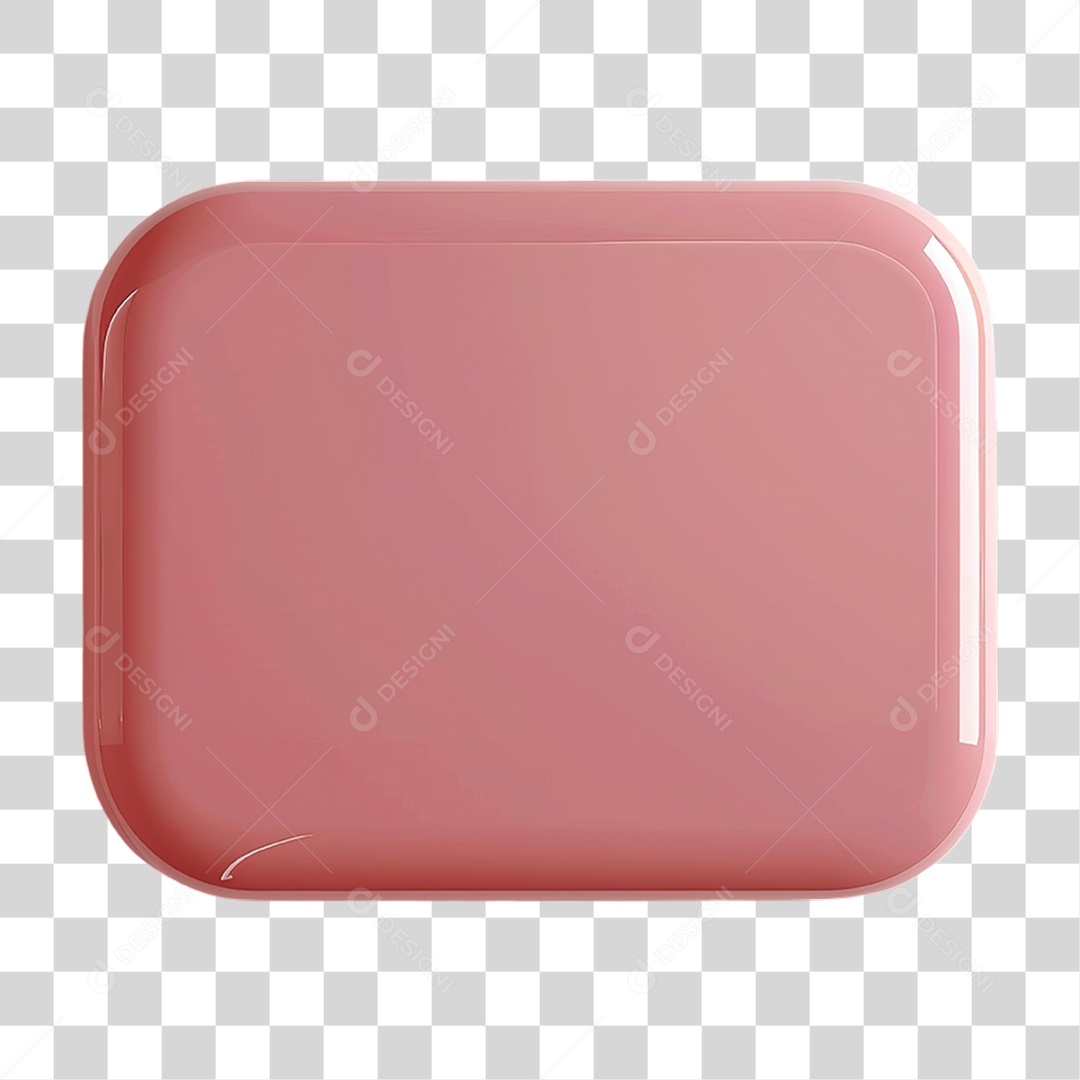 Botão Rosa Retangular em Estilo Realista Formato PNG Transparente