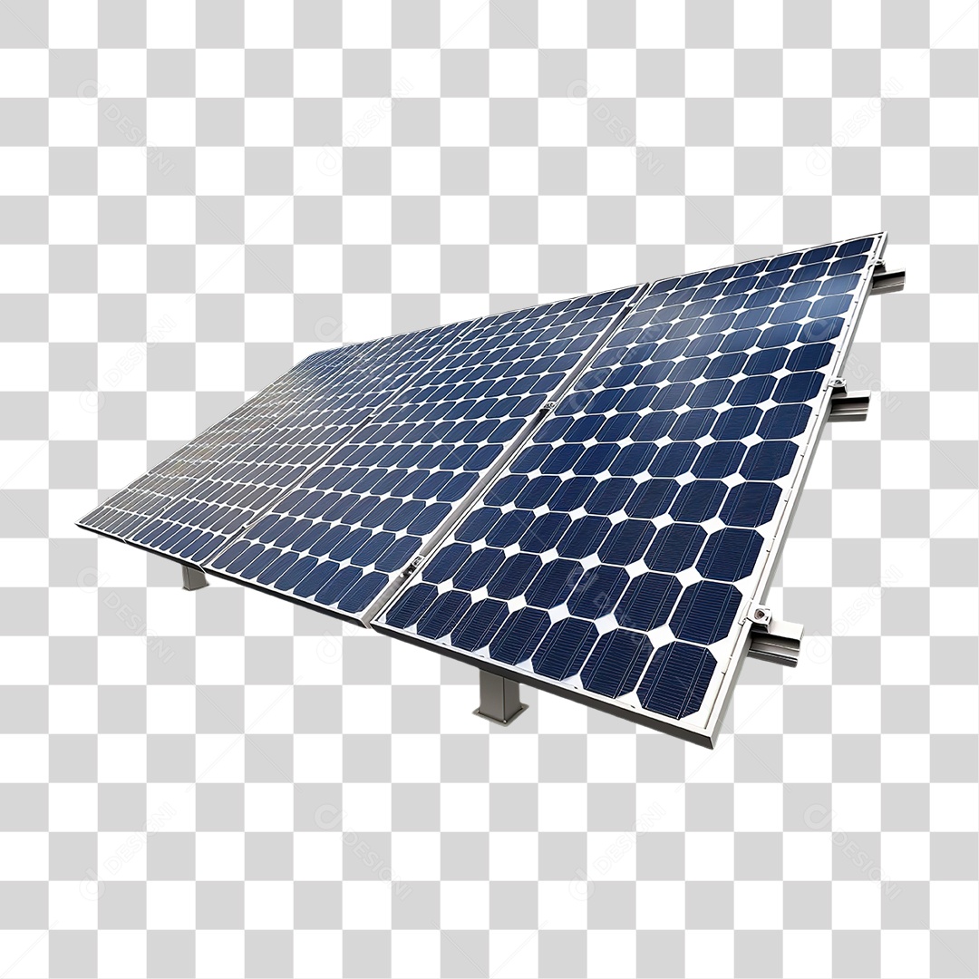 Painel Solar Azul em Estilo Realista Tecnologia Sustentável Formato PNG Transparente