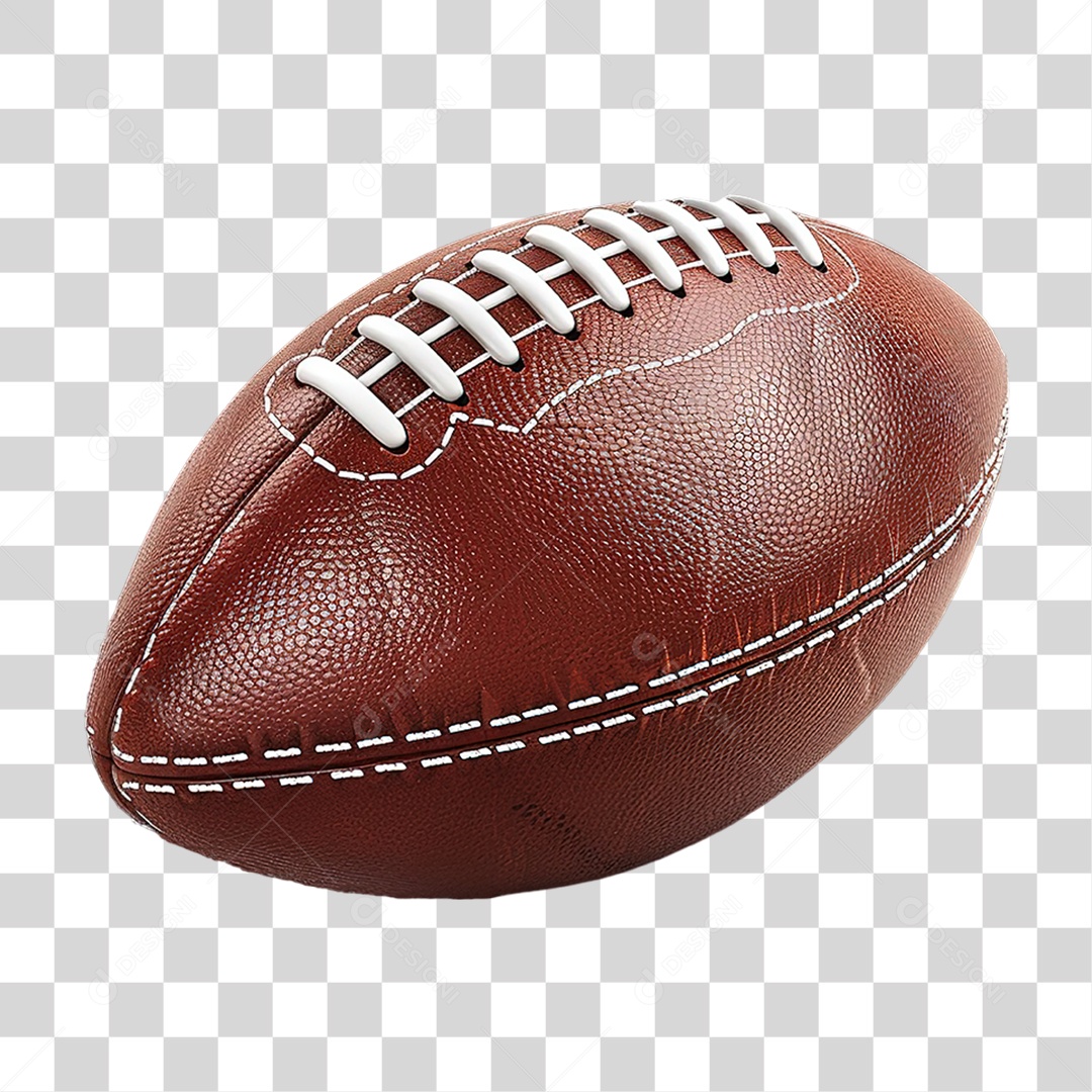 Bola de Futebol Americano em Estilo Realista Formato PNG Transparente