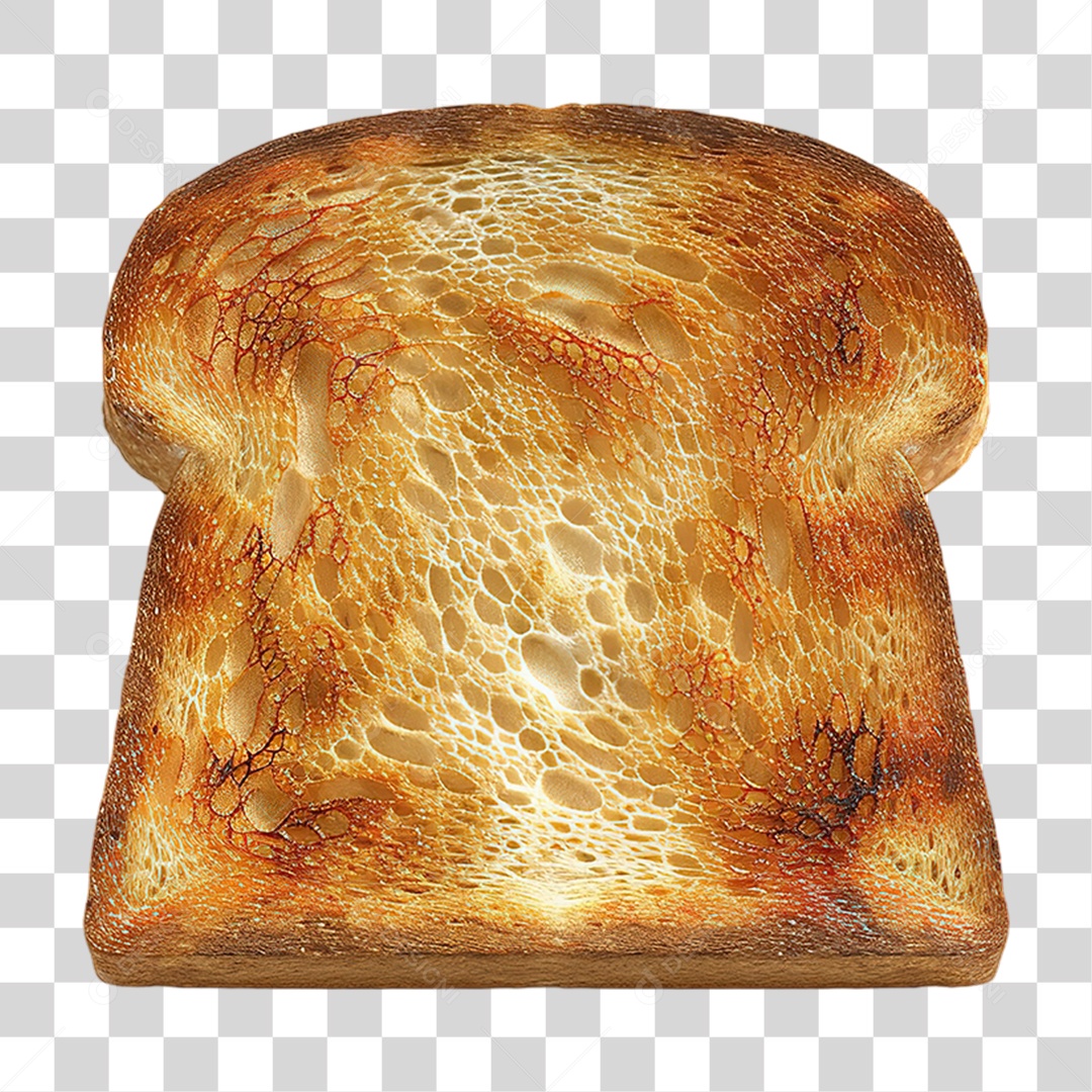 Fatia de Pão Torrado em Estilo Realista Formato PNG Transparente