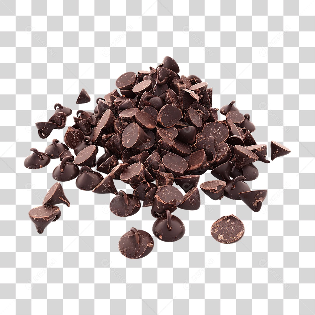Conjunto de Granulado de Chocolate Marrom em Estilo Realista Formato PNG Transparente