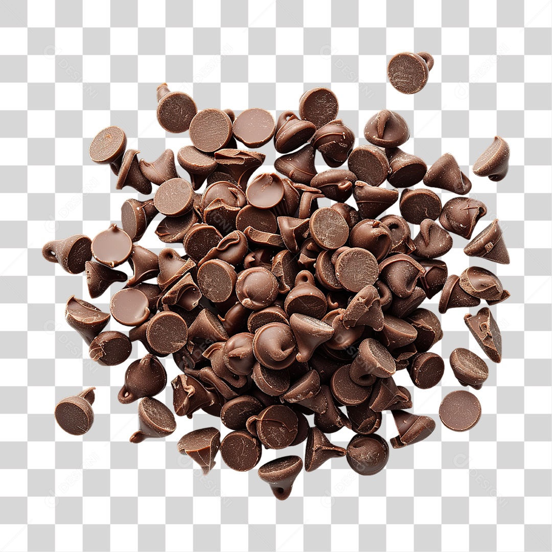 Conjunto de Gotas de Chocolate em Estilo Realista Sobremesa Formato PNG Transparente