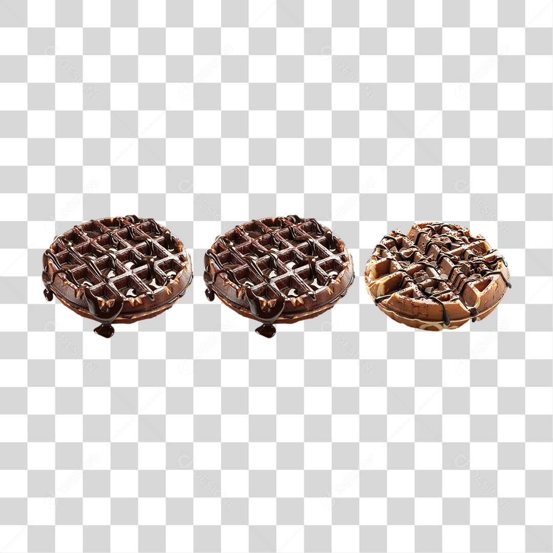 Bolachas Cobertas com Chocolate em Estilo Realista Sobremesa Formato PNG Transparente