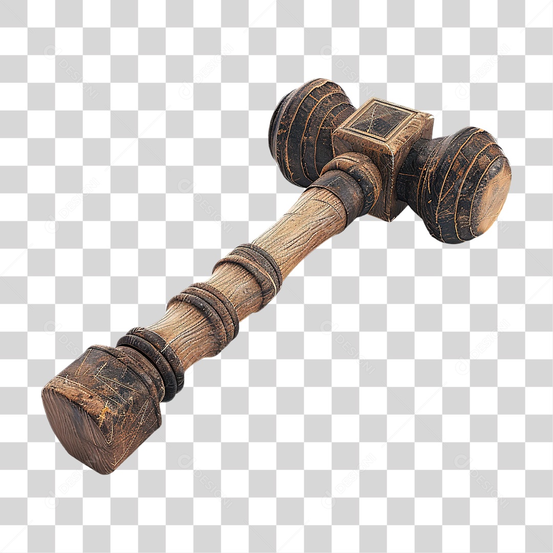 Martelo de Juiz em Estilo Realista Madeira Formato PNG Transparente