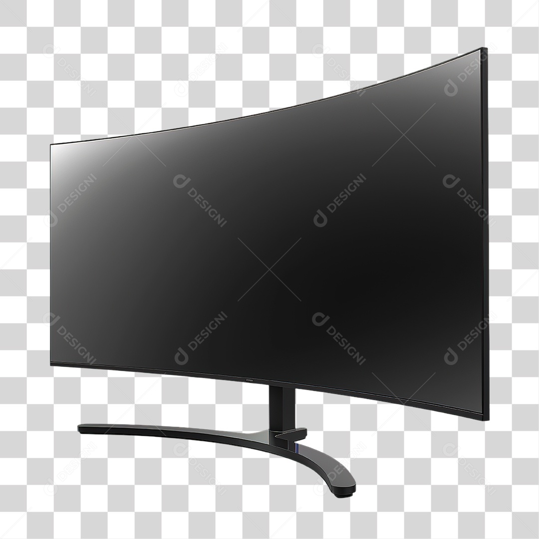 Monitor Plano Moderno em Estilo Realista Formato PNG Transparente