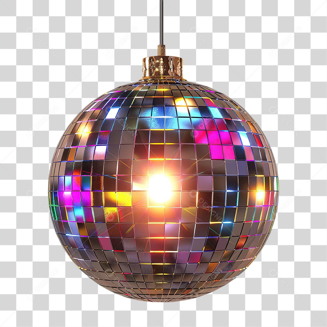 Bola Espelhada de Festa em Estilo Realista Decorativa Formato PNG Transparente
