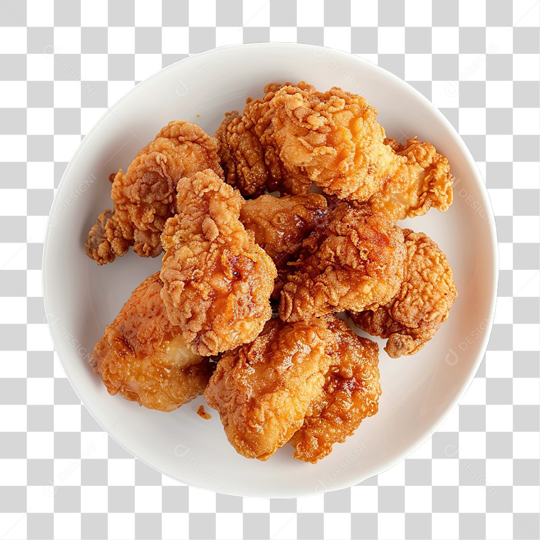 Conjunto de Nuggets de Frango em Estilo Realista Fast Food Formato PNG Transparente
