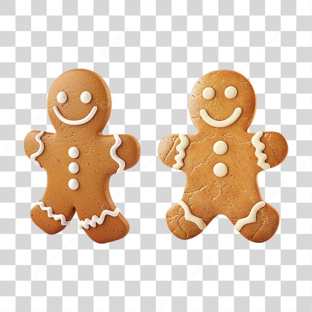 Biscoitos de Gengibre Natalinos em Estilo Realista Formato PNG Transparente