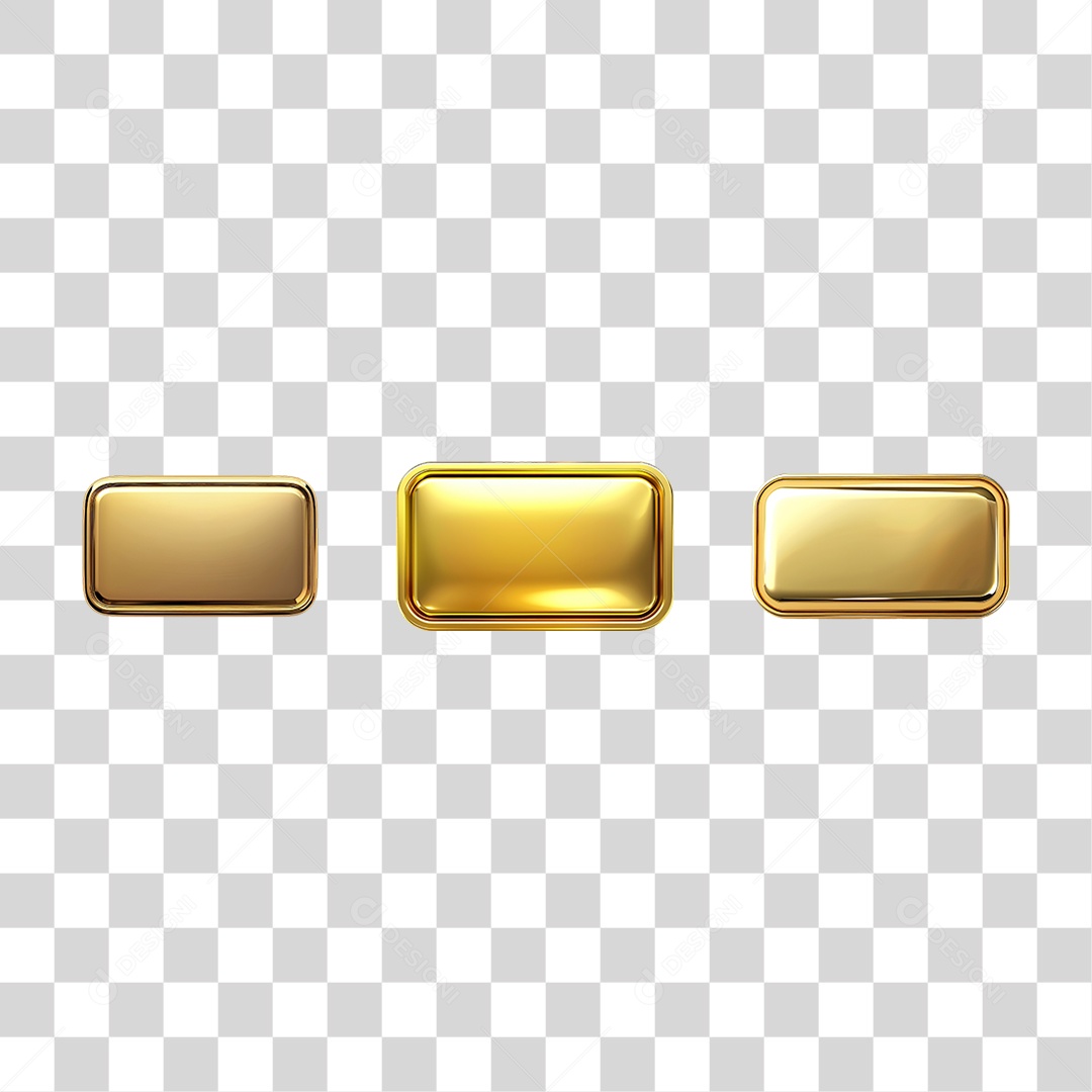 Barras Douradas Pequenas em Estilo Realista Formato PNG Transparente