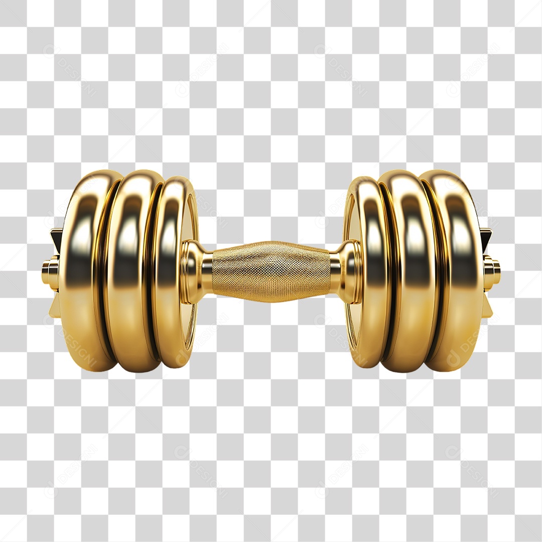 Haltere Dourado em Estilo Realista Simples Formato PNG Transparente