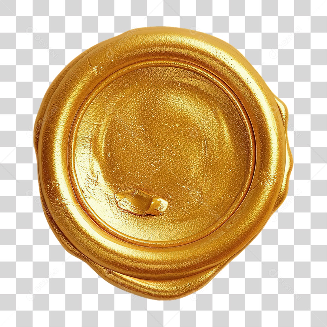 Círculo Dourado em Estilo Realista Texturizado Formato PNG Transparente