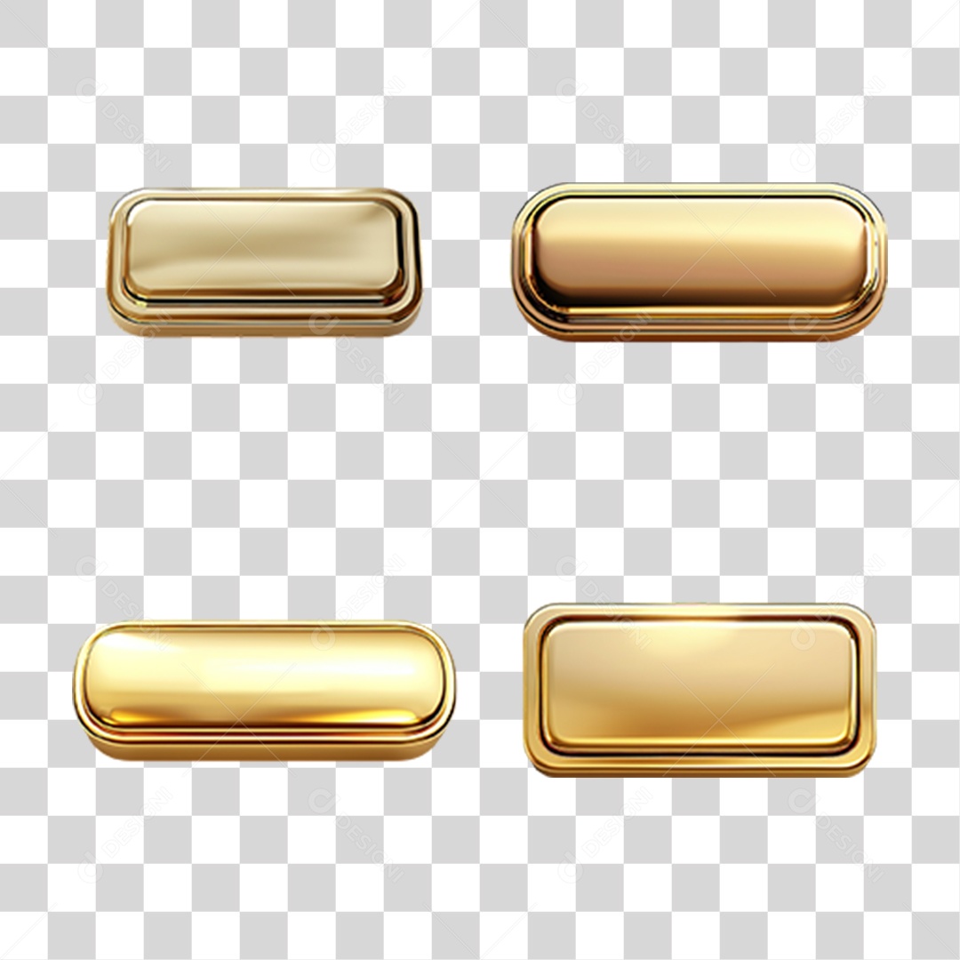 Barras Douradas em Estilo Realista Formato PNG Transparente