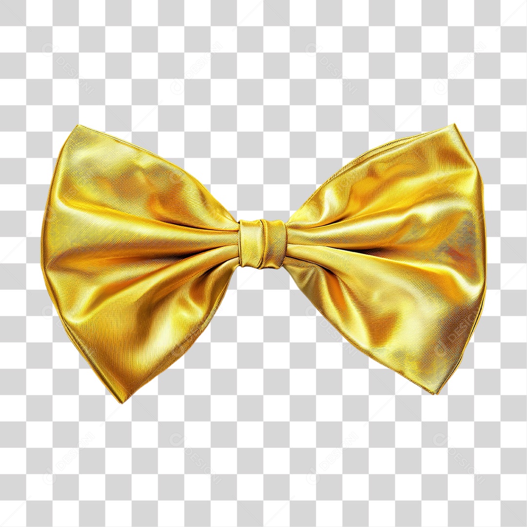 Gravata Borboleta Dourada em Estilo Realista Formato PNG Transparente