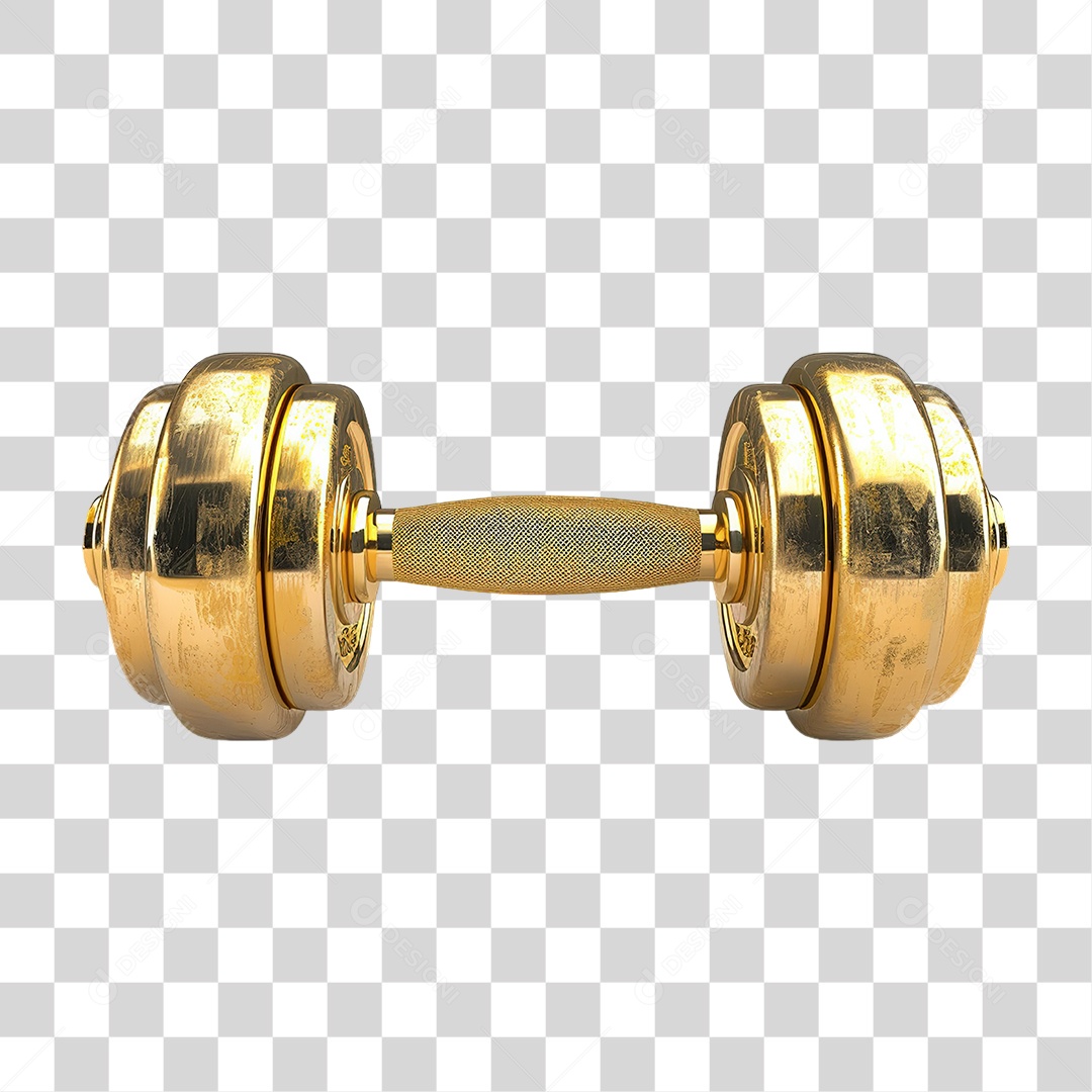 Haltere Dourado em Estilo Realista Detalhado Formato PNG Transparente