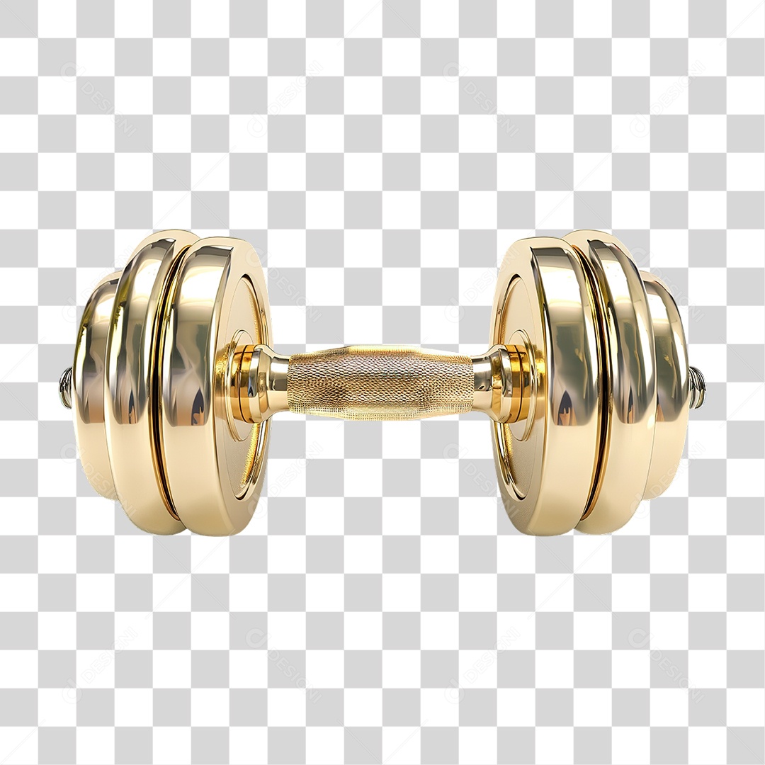 Haltere Dourado em Estilo Realista de Academia Formato PNG Transparente