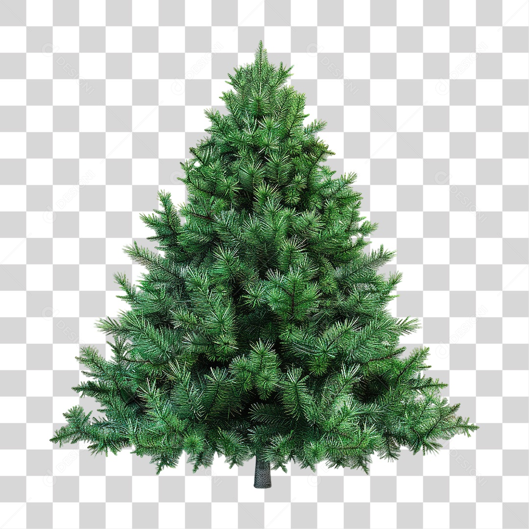Árvore de Natal Verde Decorativa em Estilo Realista Formato PNG Transparente