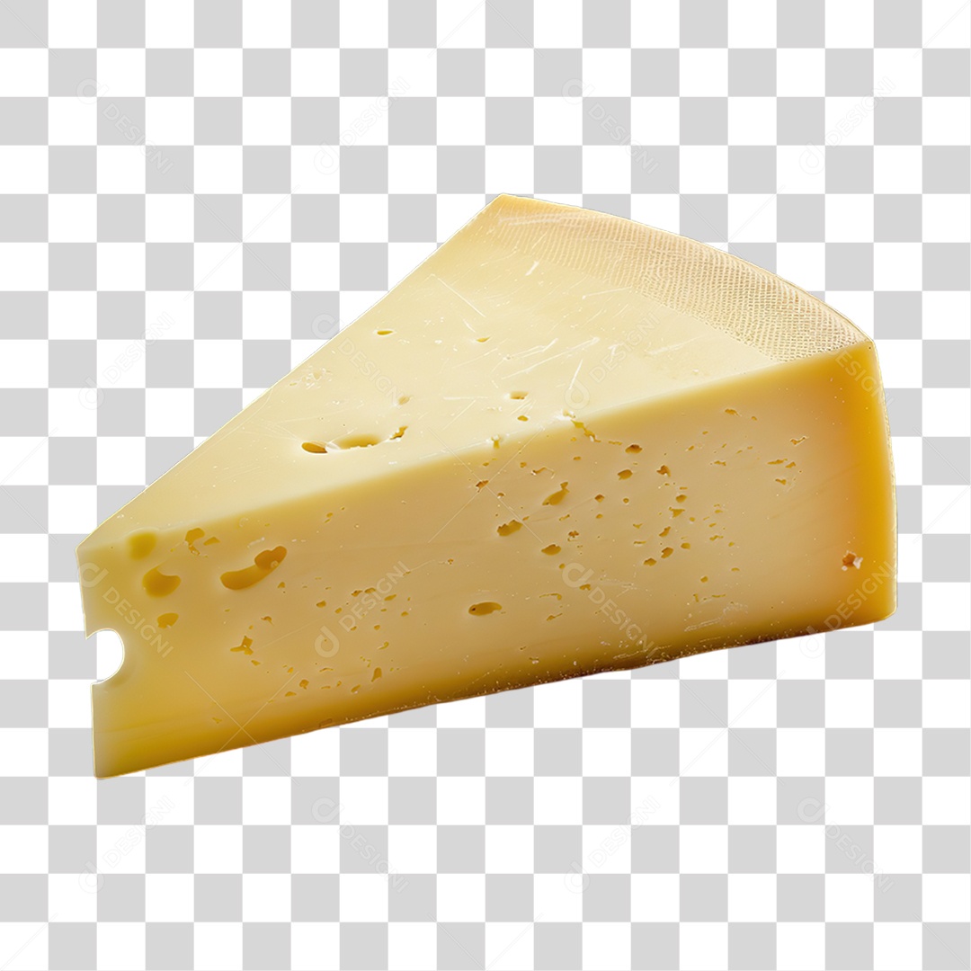 Pedaço de Queijo Amarelo em Estilo Realista Formato PNG Transparente