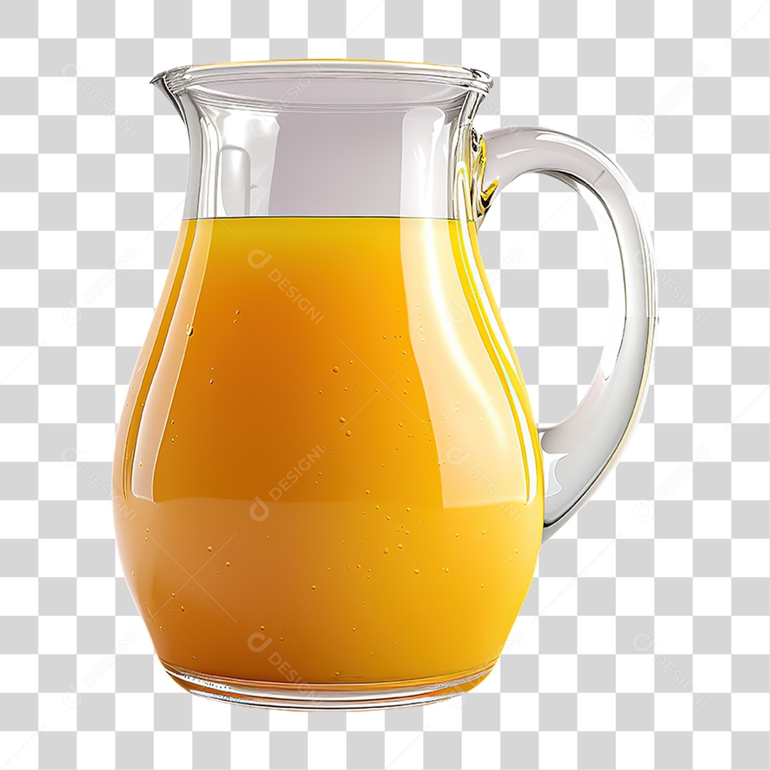 Jarra com Suco de Laranja em Estilo Realista Bebida Formato PNG Transparente