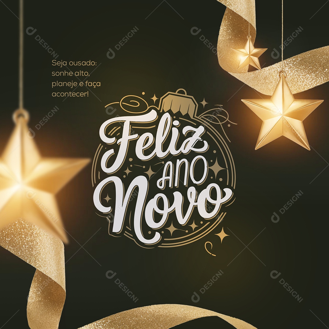 Feliz Ano Novo 01 de Janeiro Social Media PSD Editável