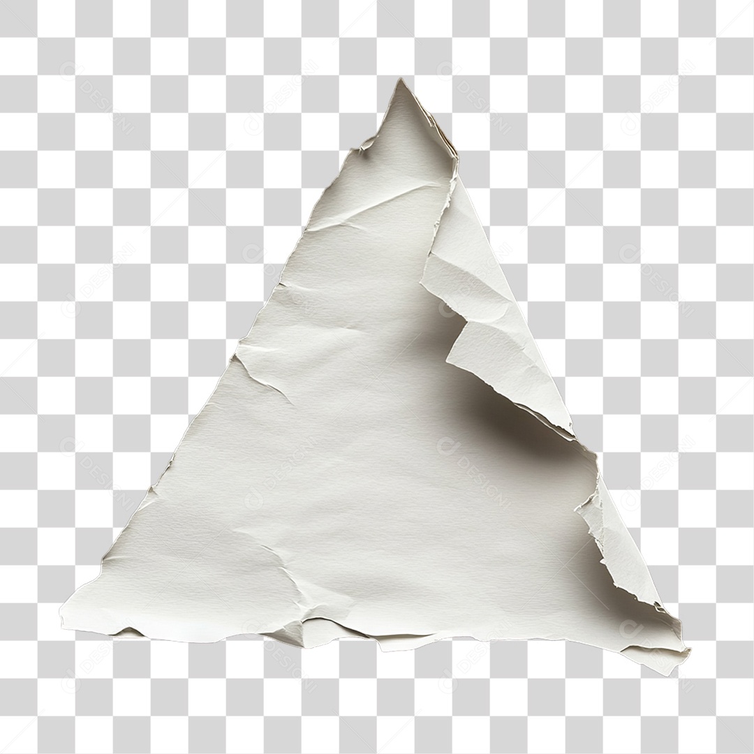 Elemento 3D Papel Amassado Rasgado PNG Transparente