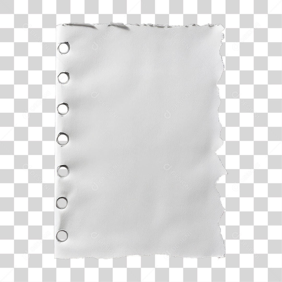 Elemento 3D Papel Amassado Rasgado PNG Transparente