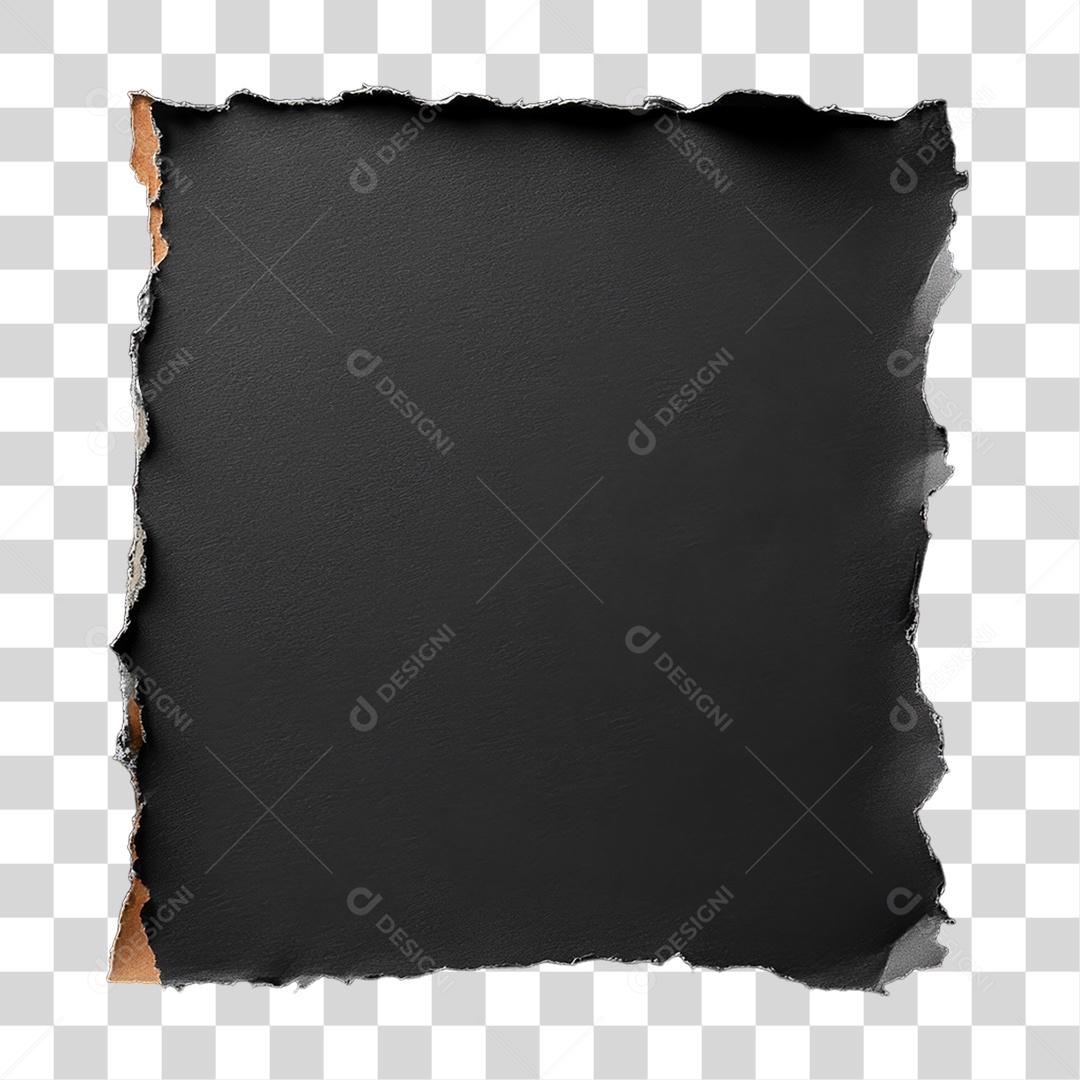Elemento 3D Papel Amassado Rasgado PNG Transparente