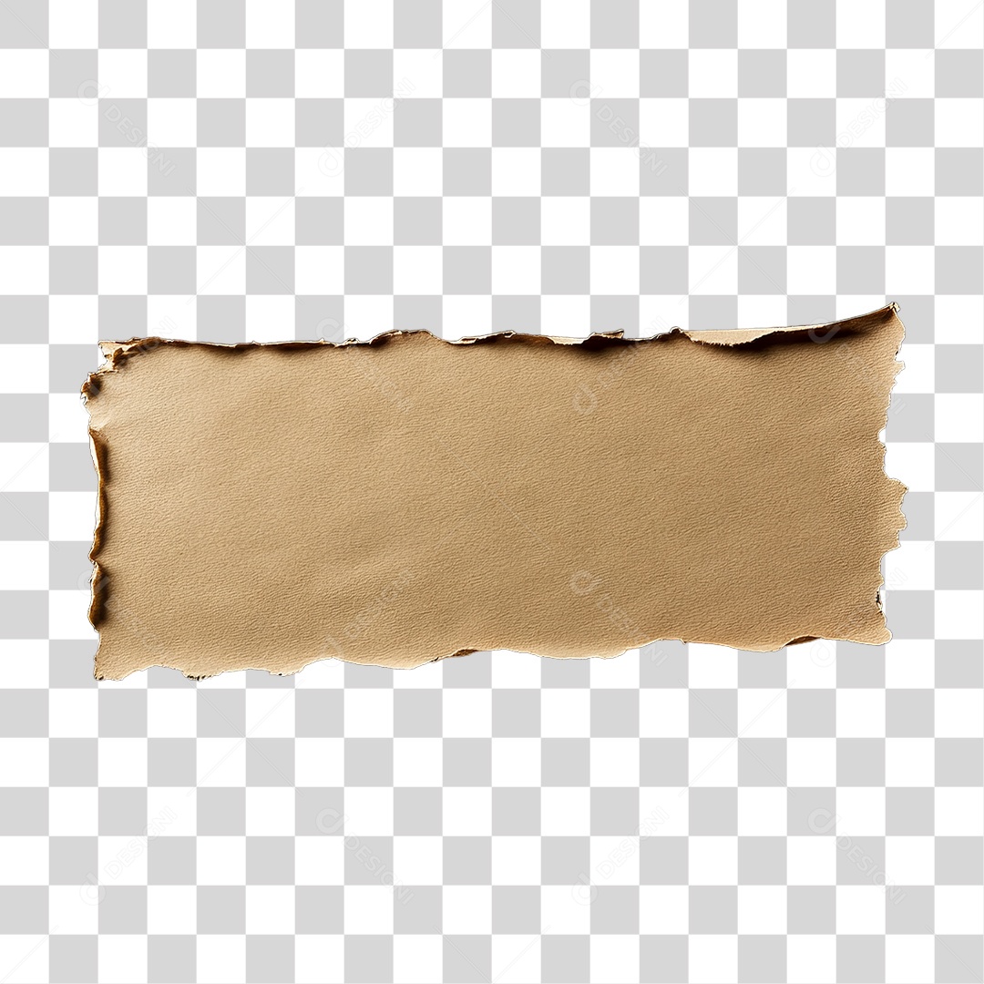 Elemento 3D Papel Amassado Rasgado PNG Transparente