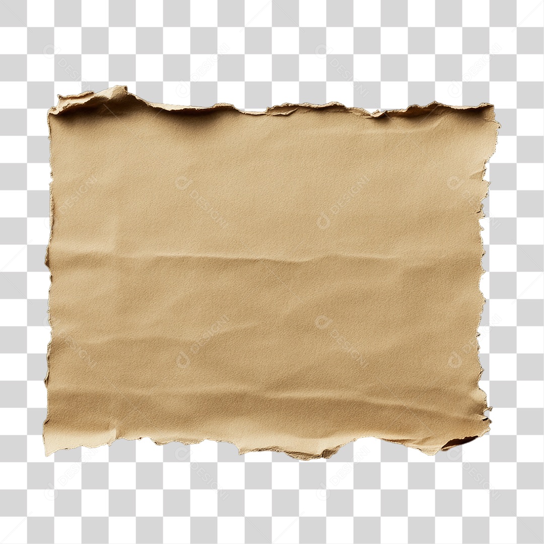 Elemento 3D Papel Amassado Rasgado PNG Transparente