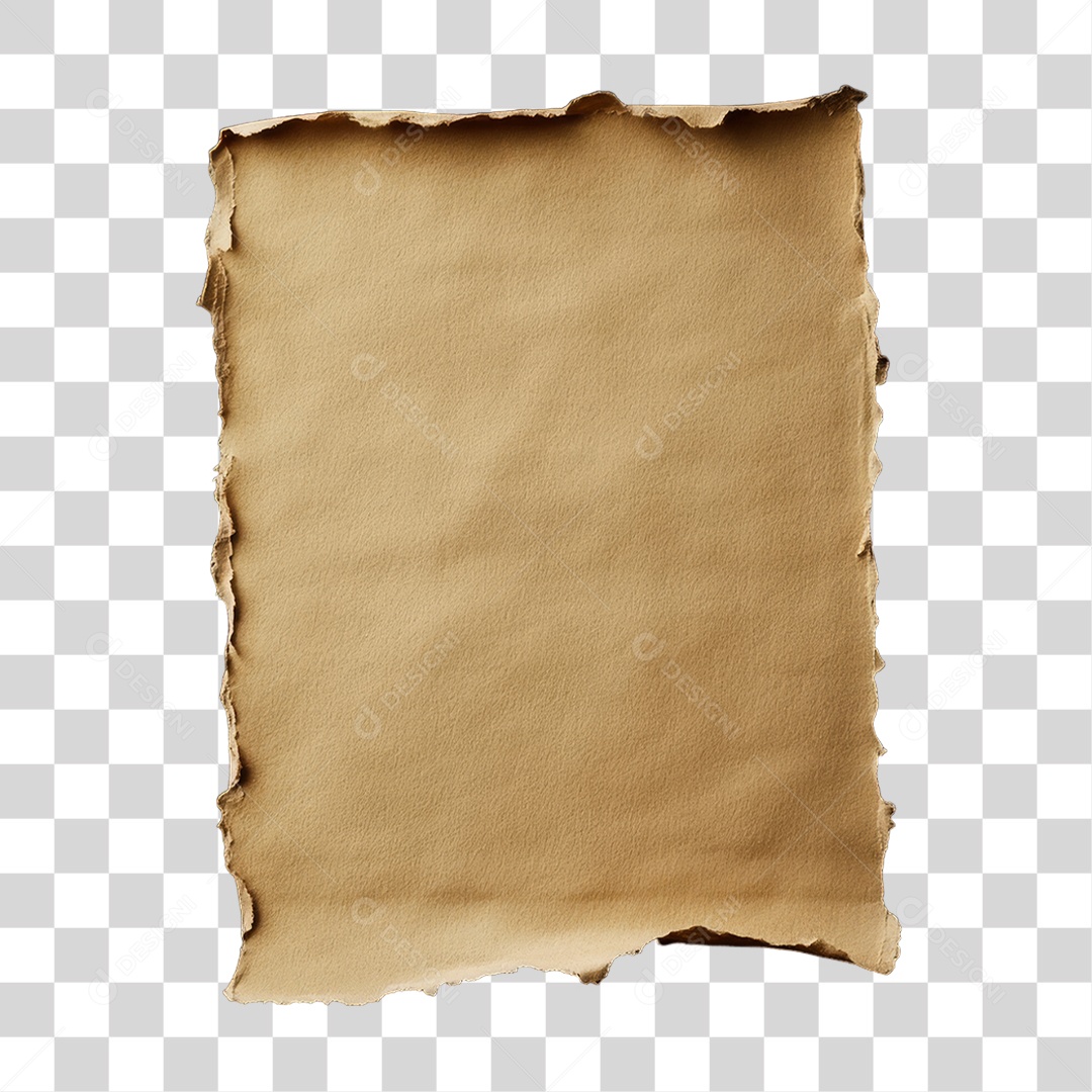 Elemento 3D Papel Amassado Rasgado PNG Transparente