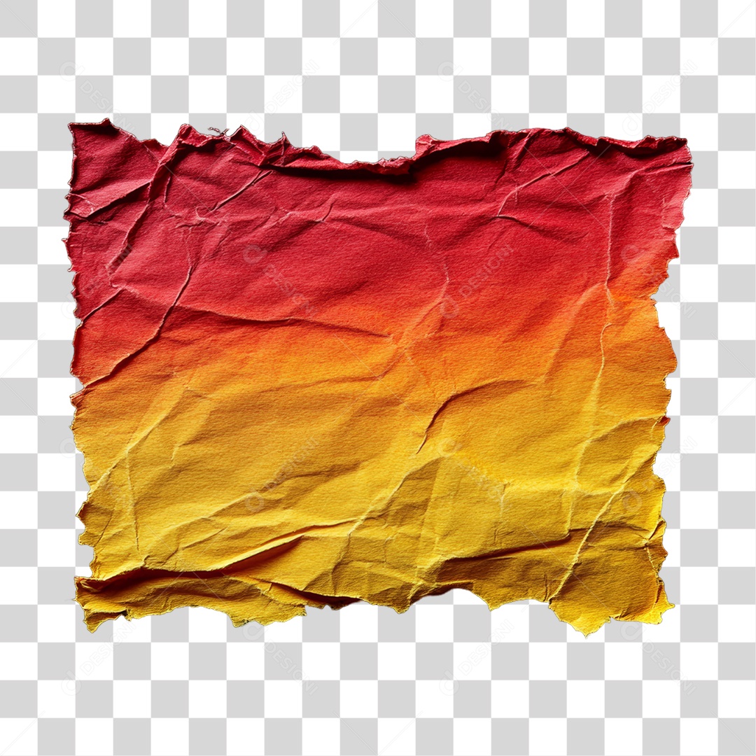 Elemento 3D Papel Amassado Rasgado PNG Transparente