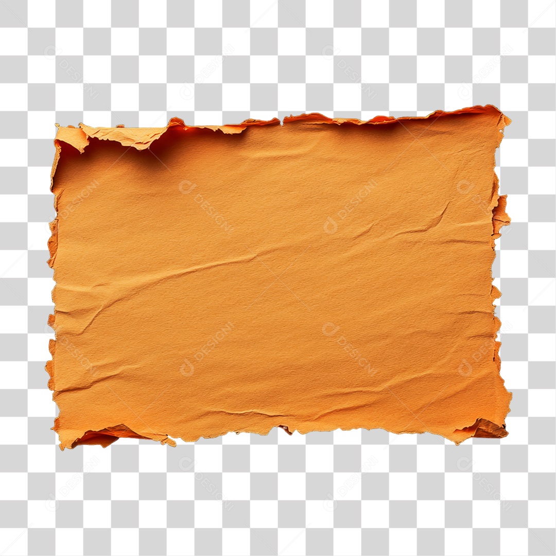 Elemento 3D Papel Amassado Rasgado PNG Transparente